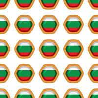 Pattern cookie with flag country Bulgaria in tasty biscuit vector