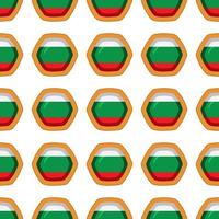 Pattern cookie with flag country Bulgaria in tasty biscuit vector