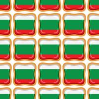 Pattern cookie with flag country Bulgaria in tasty biscuit vector
