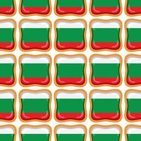 Pattern cookie with flag country Bulgaria in tasty biscuit vector