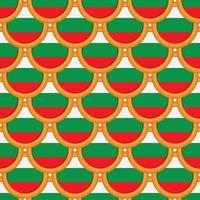 Pattern cookie with flag country Bulgaria in tasty biscuit vector