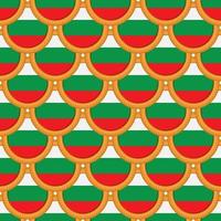 Pattern cookie with flag country Bulgaria in tasty biscuit vector