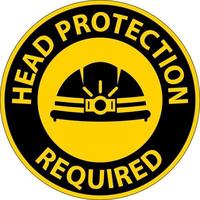 Head Protection Required Sign On White Background vector