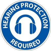 señal requerida de protección auditiva sobre fondo blanco vector