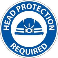 Head Protection Required Sign On White Background vector