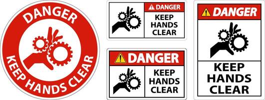 Danger Keep Hands Clear On White Background vector