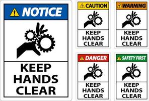 Caution Keep Hands Clear On White Background vector