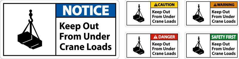 Keep Out From Under Crane Loads Sign vector