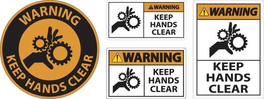 Warning Keep Hands Clear On White Background vector