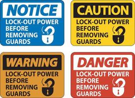 Danger Lock-Out Power Label On White Background vector