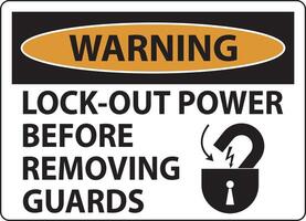 Warning Lock-Out Power Label On White Background vector