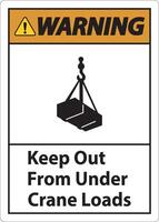 Warning Keep Out From Under Crane Loads Sign vector