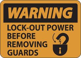 Warning Lock-Out Power Label On White Background vector