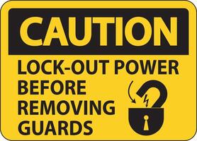 Caution Lock-Out Power Label On White Background vector