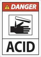 Danger Acid Sign On White Background vector