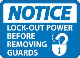 Notice Lock-Out Power Label On White Background vector