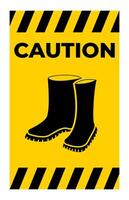 Foot Protection Required Sign On White Background vector