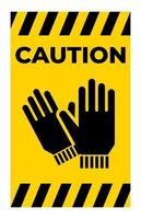 Hand Protection Required Sign On White Background vector