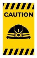 Head Protection Required Sign On White Background vector