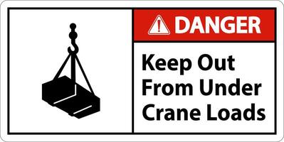 Danger Keep Out From Under Crane Loads Sign vector