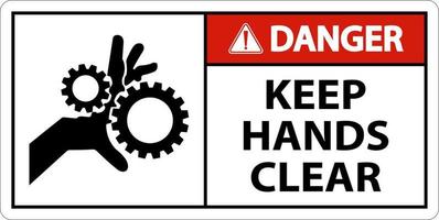 Danger Keep Hands Clear On White Background vector