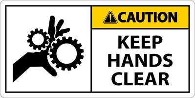 Caution Keep Hands Clear On White Background vector