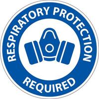 Respiratory Protection Required Sign On White Background vector