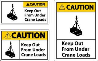 Caution Keep Out From Under Crane Loads Sign vector