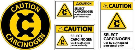 precaución Seleccione carcinógeno etiqueta en blanco antecedentes vector