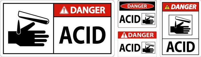 Danger Acid Sign On White Background vector