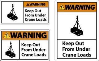 Warning Keep Out From Under Crane Loads Sign vector