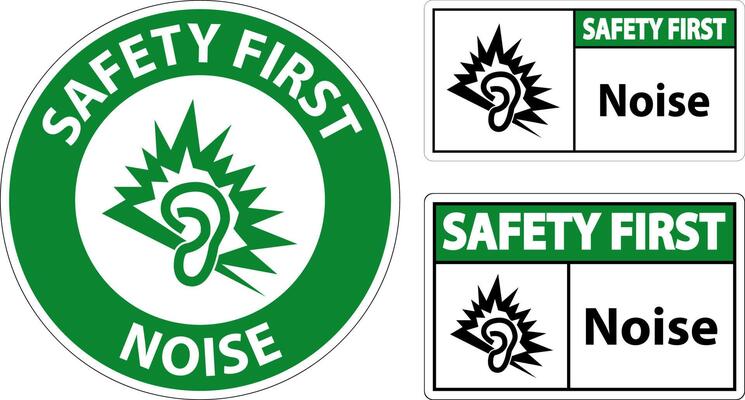 Safety First Noise Symbol Sign On White Background