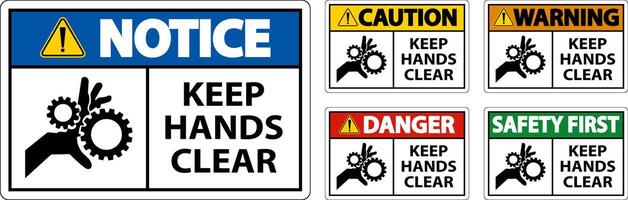 Caution Keep Hands Clear On White Background vector