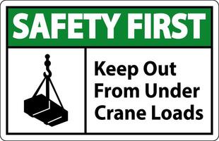 Safety First Keep Out From Under Crane Loads Sign vector