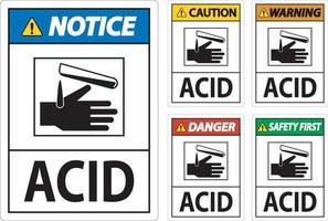 Danger Acid Sign On White Background vector