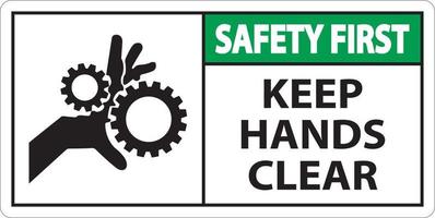 Safety First Keep Hands Clear On White Background vector