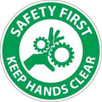 la seguridad primero mantener manos claro en blanco antecedentes vector