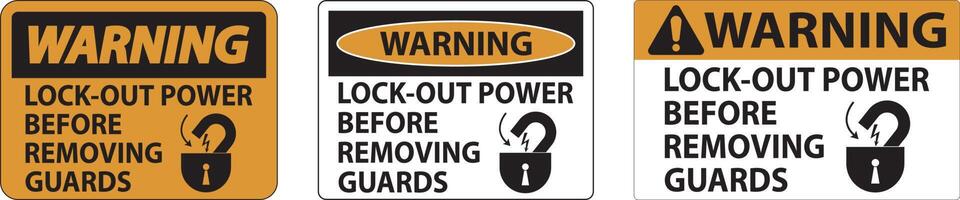 Warning Lock-Out Power Label On White Background vector