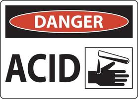 Danger Acid Sign On White Background vector