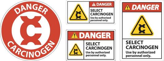 Danger Select Carcinogen Label On White Background vector