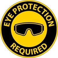 Eye Protection Required Sign On White Background vector