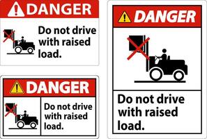 Danger Forklift Symbol, Do Not Drive With Raised Load vector