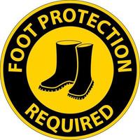 Foot Protection Required Sign On White Background vector