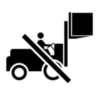 Warning Forklift Symbol, Do Not Drive With Raised Load vector