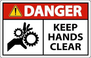 Danger Keep Hands Clear On White Background vector