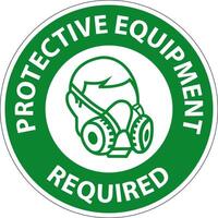 Floor Sign, Protective Equipment Required vector