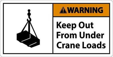 Warning Keep Out From Under Crane Loads Sign vector