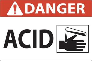 Danger Acid Sign On White Background vector