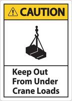 Caution Keep Out From Under Crane Loads Sign vector