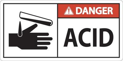 Danger Acid Sign On White Background vector